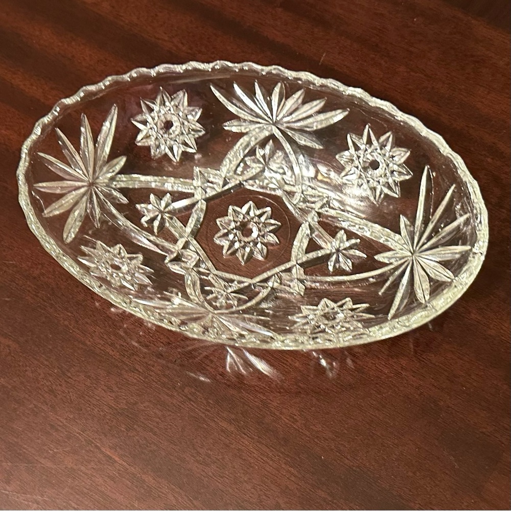 Vintage Prescut Clear Oval Serving Tray by Anchor Hocking